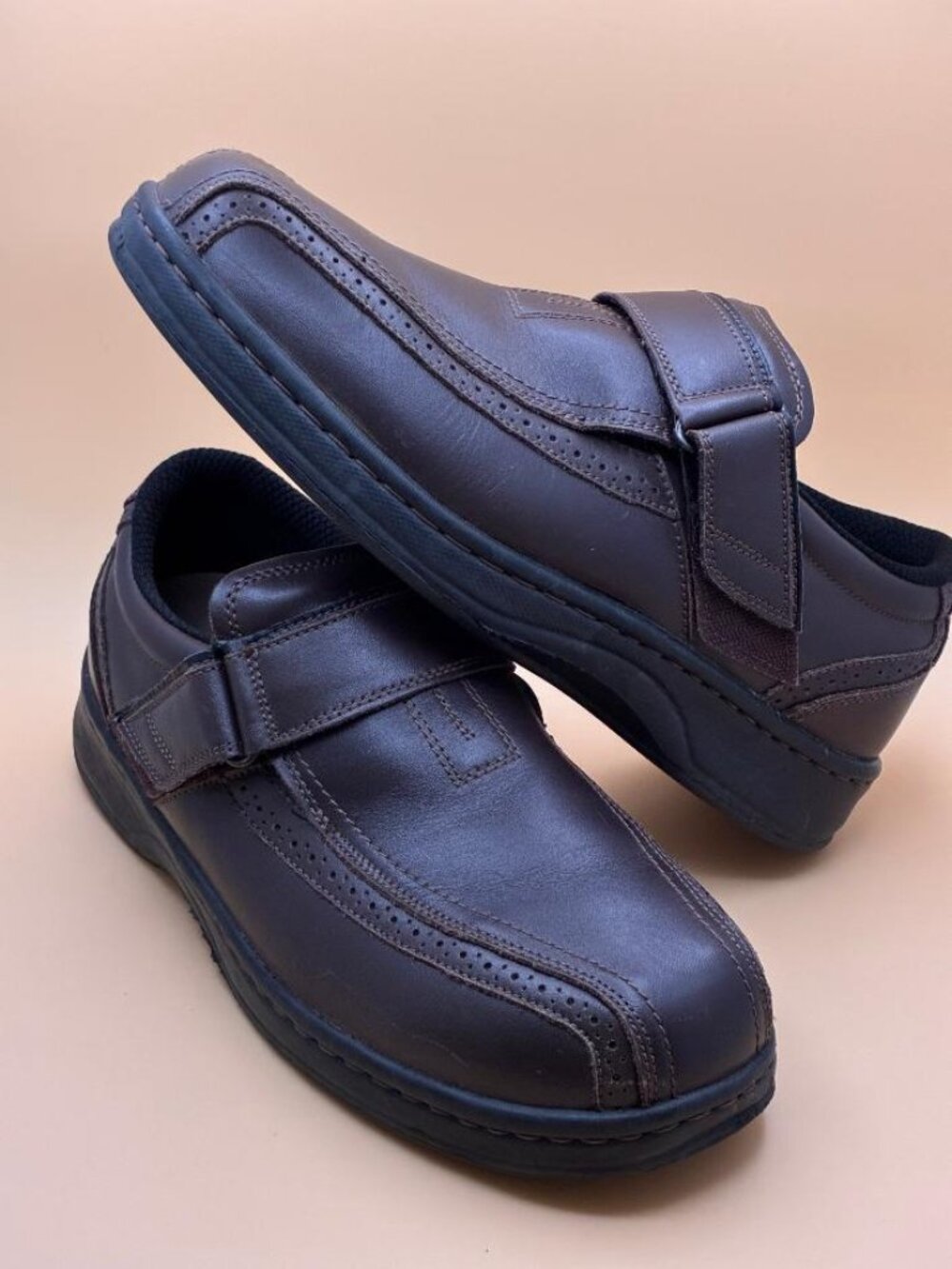 OrthoFeet Ortho Feet Diabetic Orthotic Brown Leather WIDE Mens Shoes SZ 10